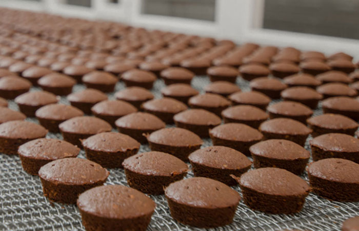 cupcakes production lane in a manufacturer's factory